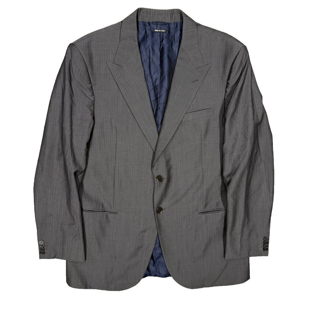 Giorgio Armani Blazer Slim Fit Wool Sport Coat Italy Peak Lapel Grey 44R